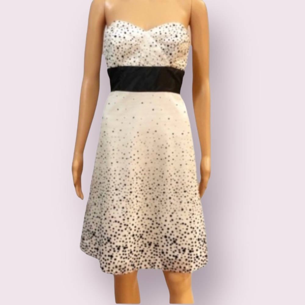 White House Black Market sz 2 dress formal sparkly strapless sheer overlay WHBM